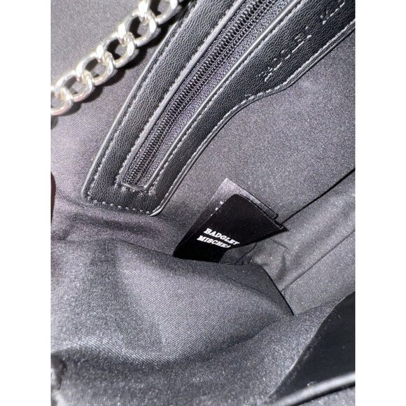 BADGLEY MISCHKA Black Vegan Leather Letter Bag With Tassel - Picture 5 of 10